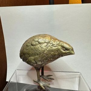 Vintage Solid Brass Partridge Quail